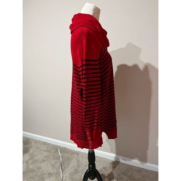 Lauren Ralph Lauren women red striped sweater long sleeve plus size 2X - Picture 3 of 8